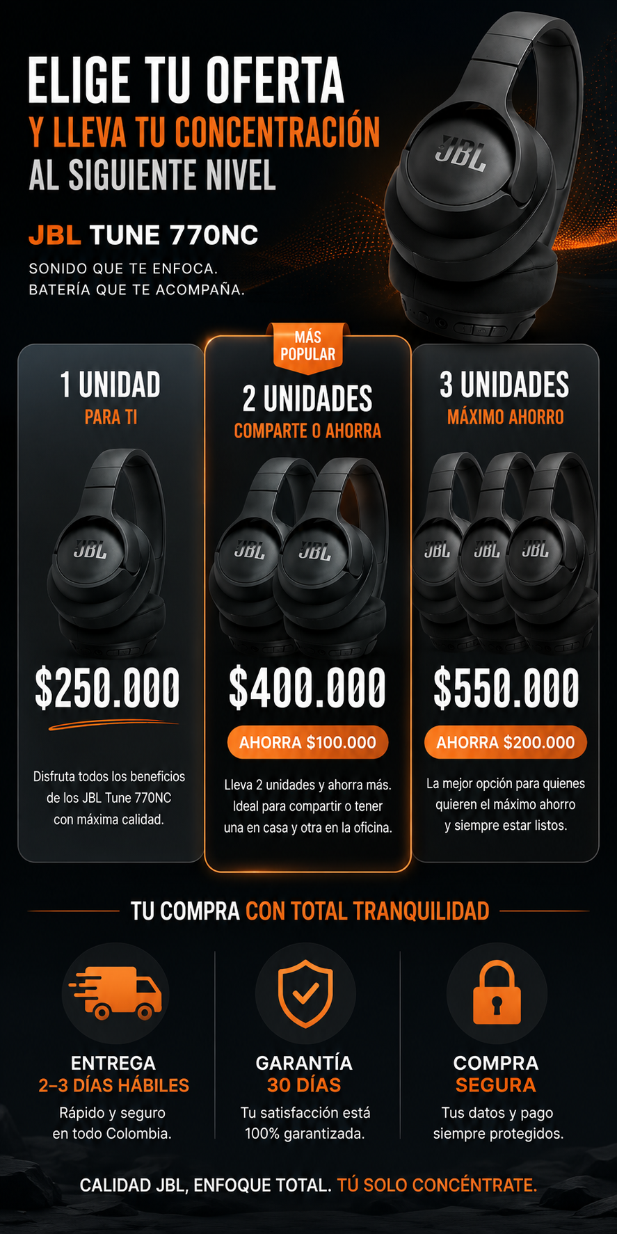 Audifonos Diadema JBL Tune 770 NC