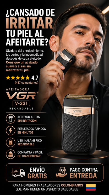 Afeitadora Shaver VGR V-331 Recargable