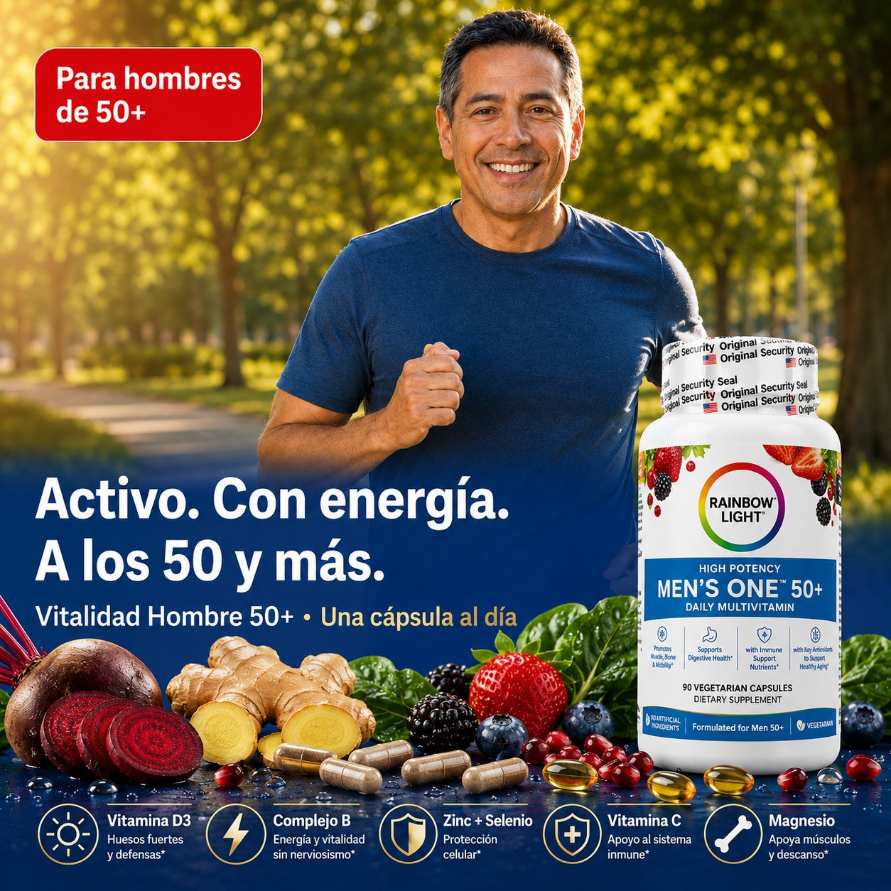 Vitalidad Hombre 50+ | Multivitamínico Masculino (90 cápsulas)