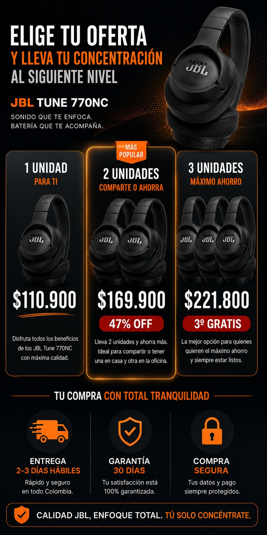 Audifonos Diadema JBL Tune 770 NC
